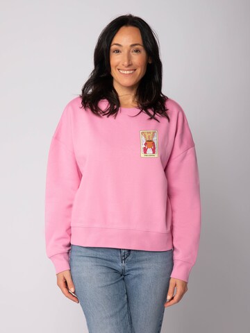 Felpa 'Tarot The Coffee ' di Watapparel in rosa: frontale
