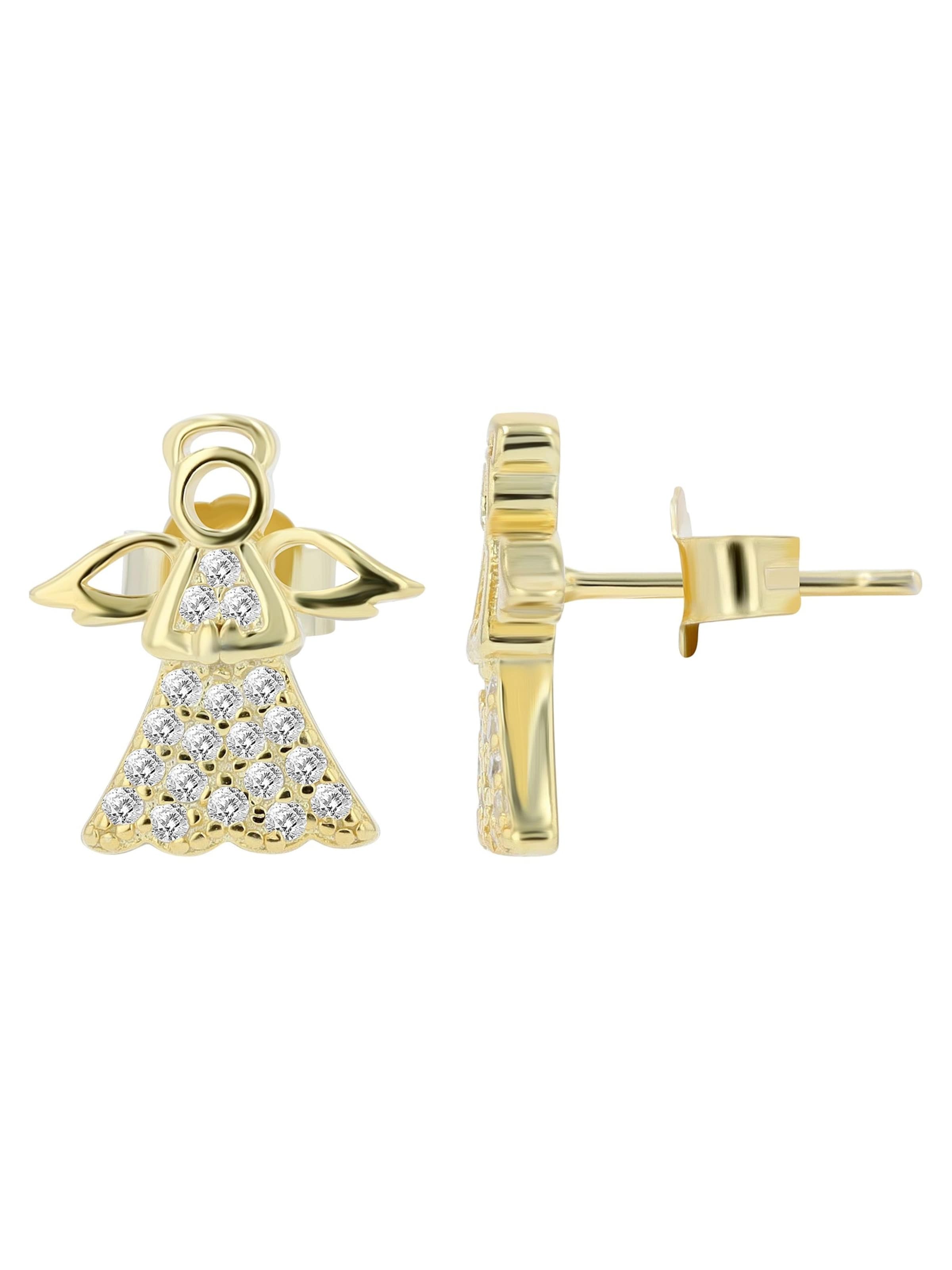 Akzent Earrings 'Liss, 925 Sterlingsilber, langlebig' in Gold: front