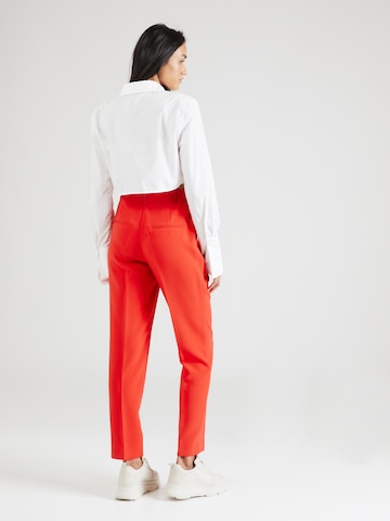 COMMA Slimfit Kalhoty s puky – červená