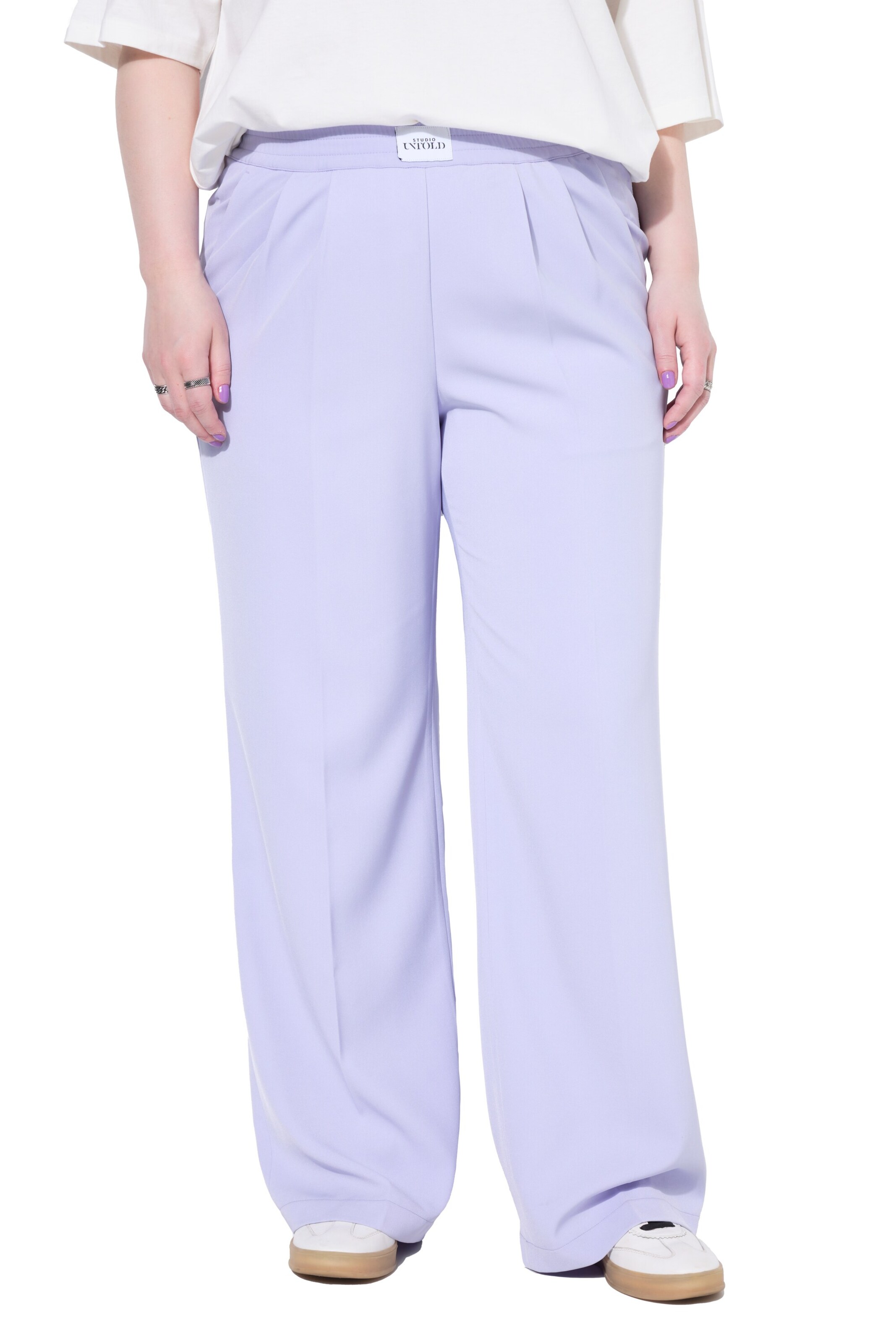 Studio Untold Loosefit Bandplooibroek in Lila: voorkant