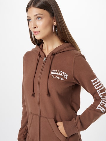 HOLLISTER Sweat jacket in Brown