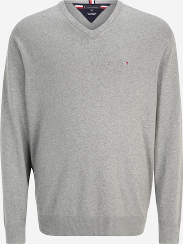 Tommy Hilfiger Big & Tall Sweater in Grey: front
