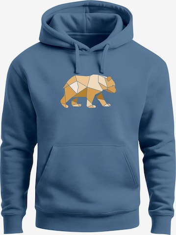 Neverless Sweatshirt 'Bär Polygon' in Blue: front