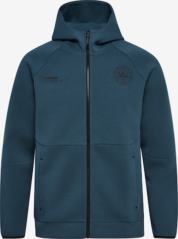Hummel Sports sweat jacket in Blue: front