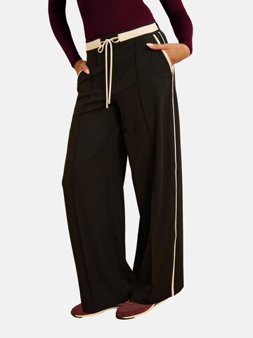 love & roses Wide Leg Bukser med fals i sort: forside