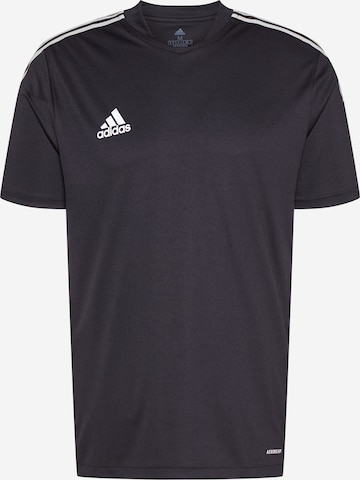 melns ADIDAS PERFORMANCE Sportiska stila krekls 'Tiro': no priekšpuses