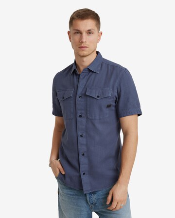 G-Star RAW Slim fit Button Up Shirt in Blue: front