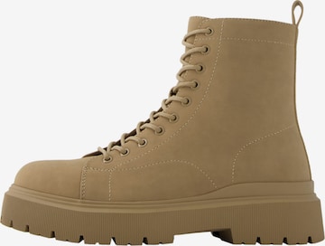 Bershka Boots med snörning i beige