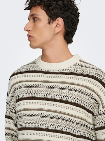 Only & Sons Sweater 'ONSROY' in Beige