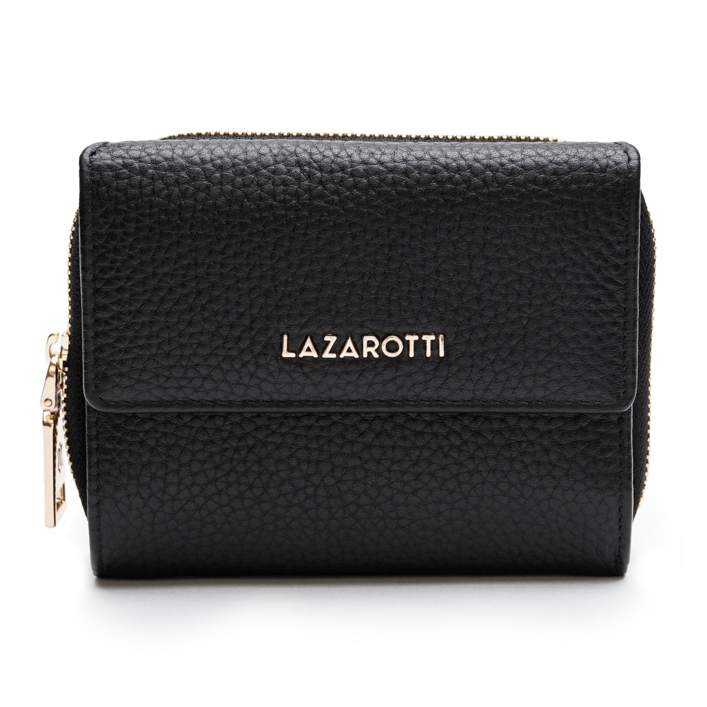 Portamonete 'Bologna' di Lazarotti in nero: frontale
