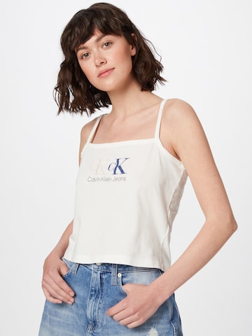 Calvin Klein Jeans Top – bílá: přední strana