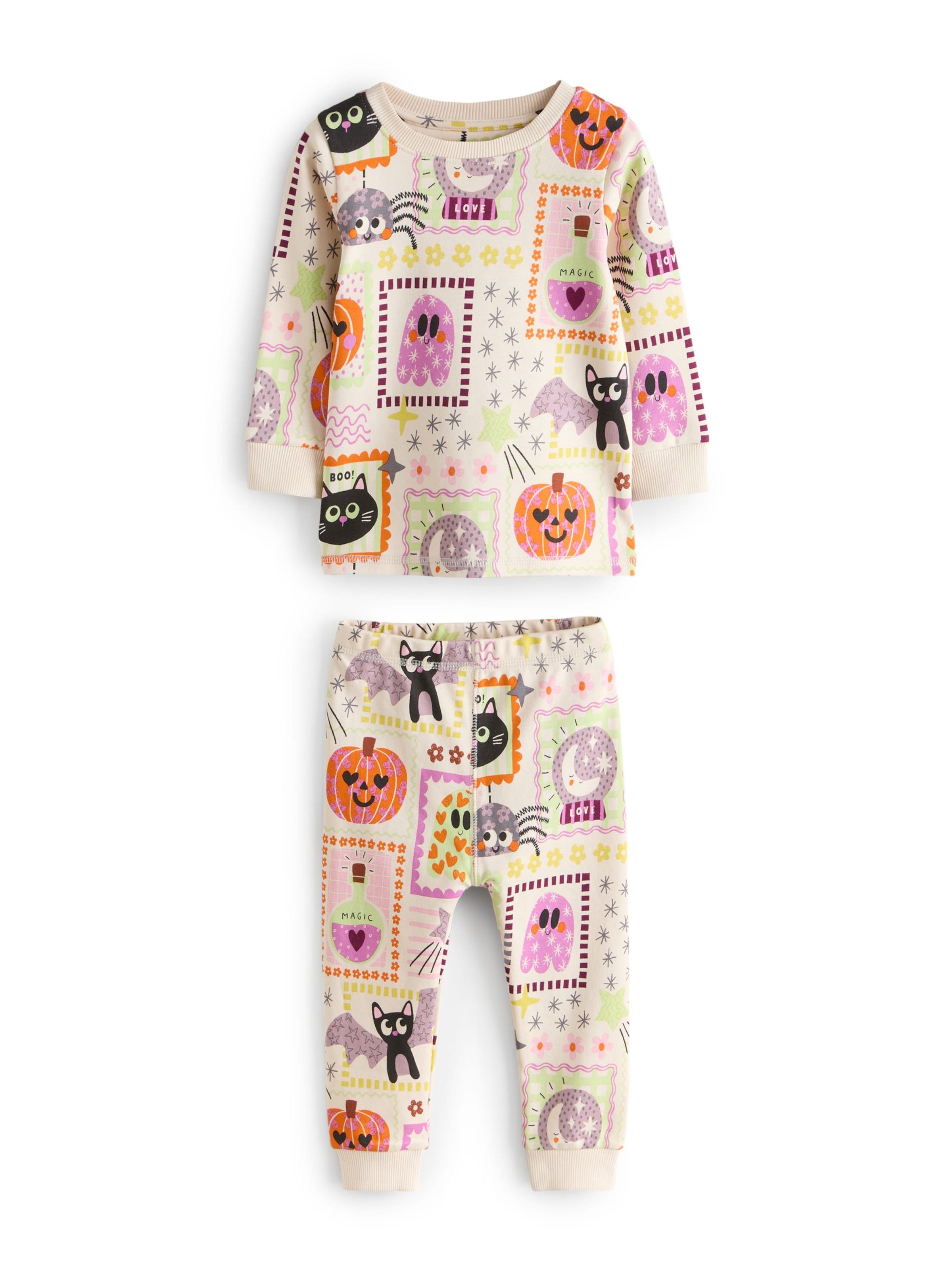 NextPidžama set 'Halloween Characters' - bež boja: prednji dio