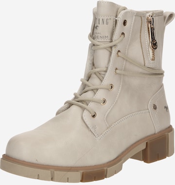 Bottines à lacets MUSTANG en beige : devant