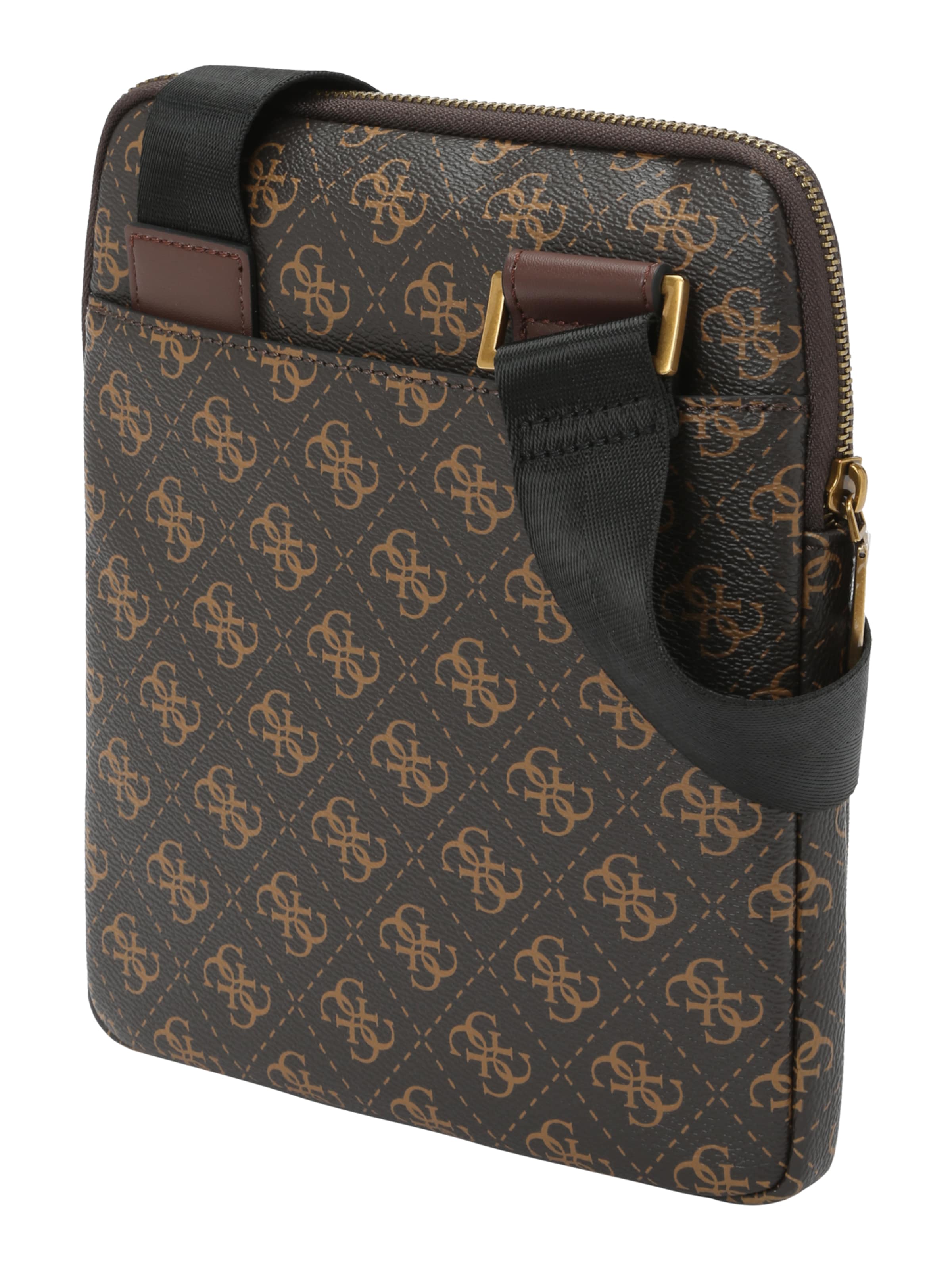 GUESS Skuldertaske 'MILANO CROSSBODY FLAT' i brun