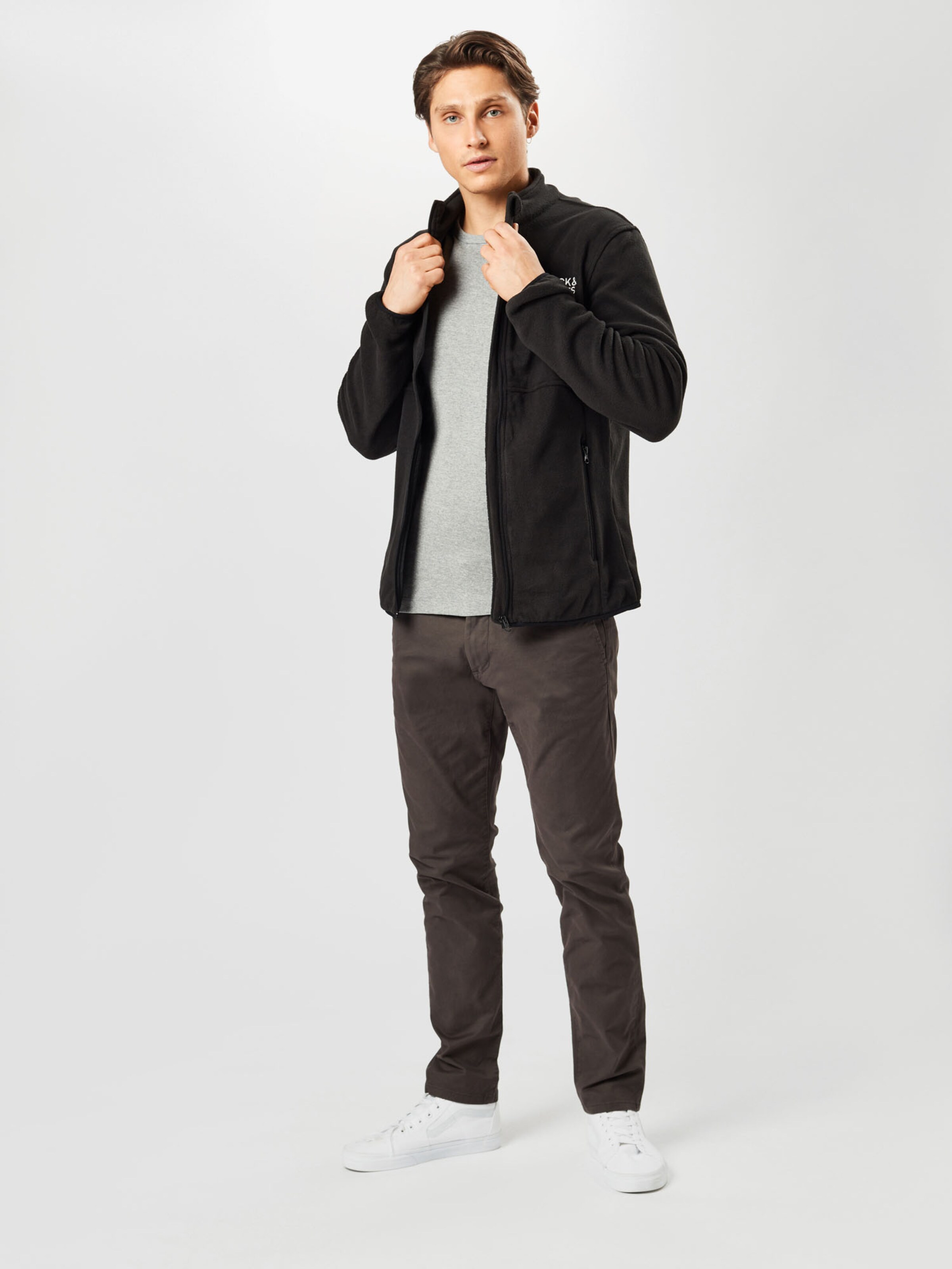 Männer Sweat JACK & JONES Jacke in Schwarz - TC83719 Männer Sweat JACK & JONES Jacke in Schwarz - TC83719