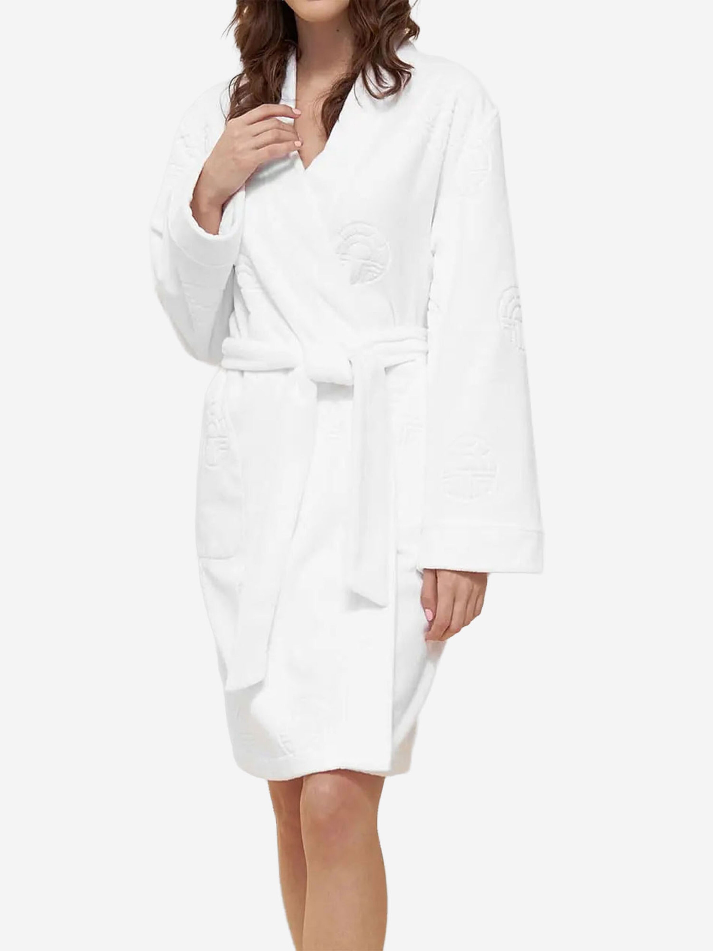 FÉRAUD PARIS Short Bathrobe ' Basic ' in White: front