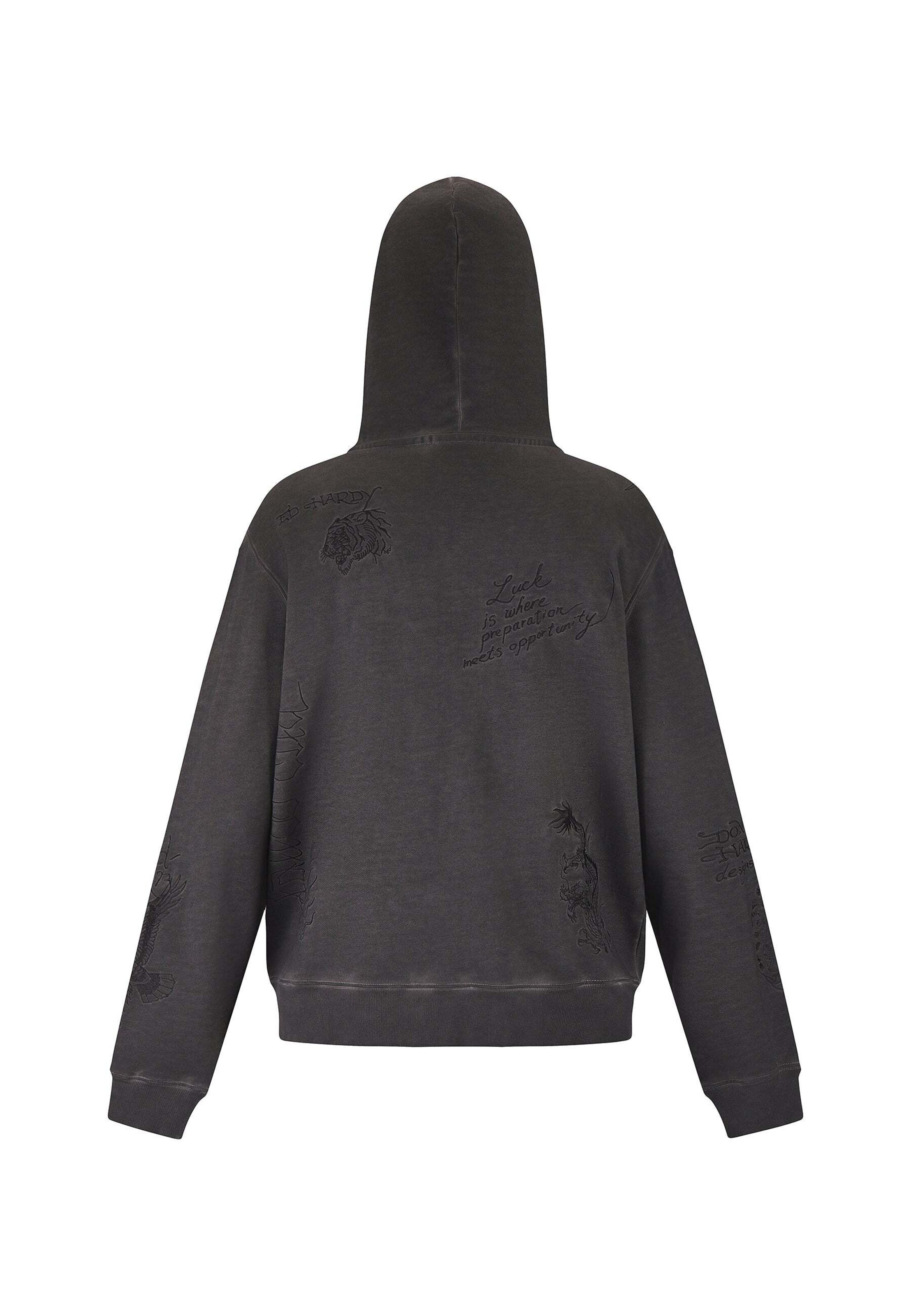 Ed Hardy Sweatjakke i grå