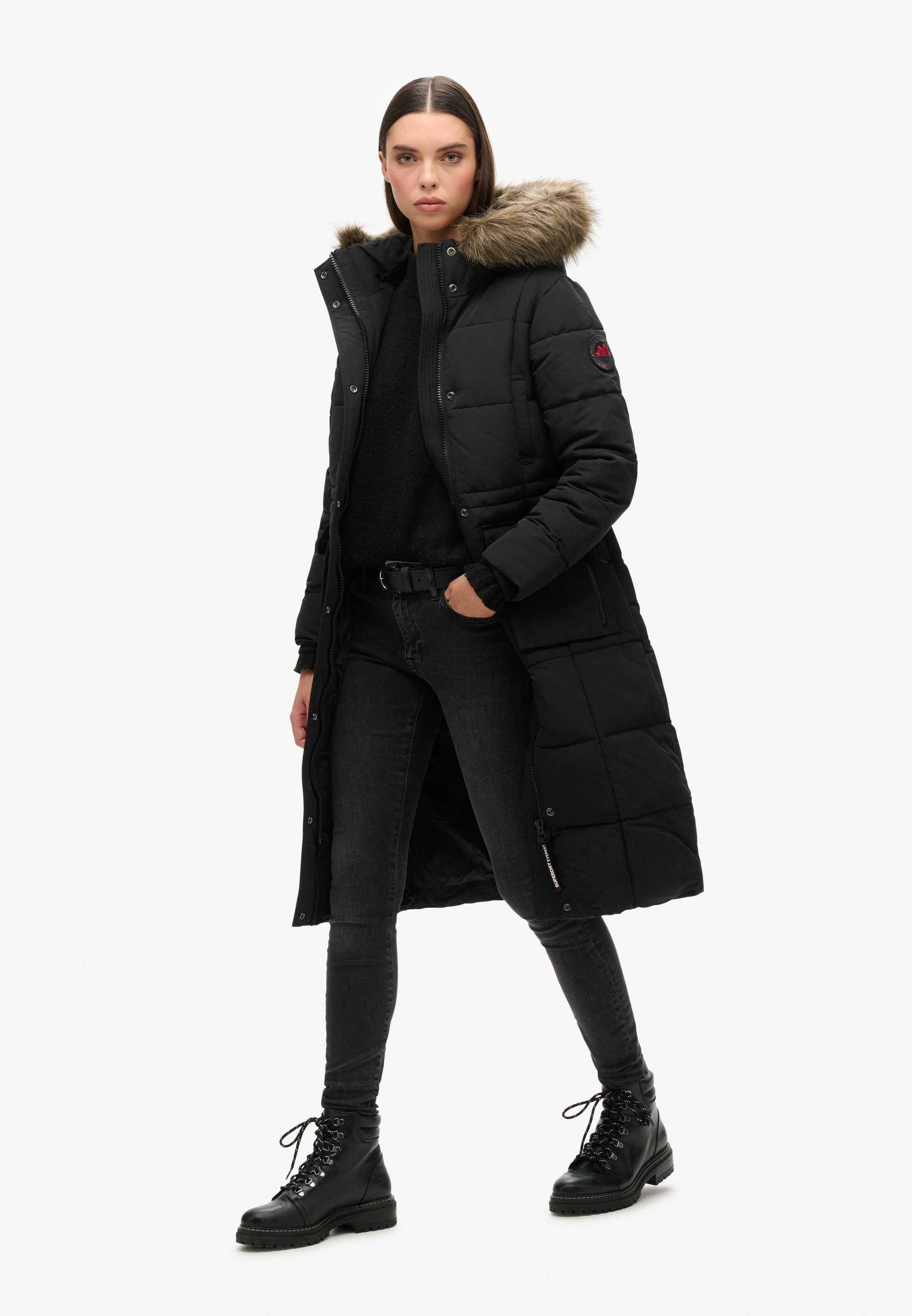 Superdry Winter Coat 'Everest' in Black