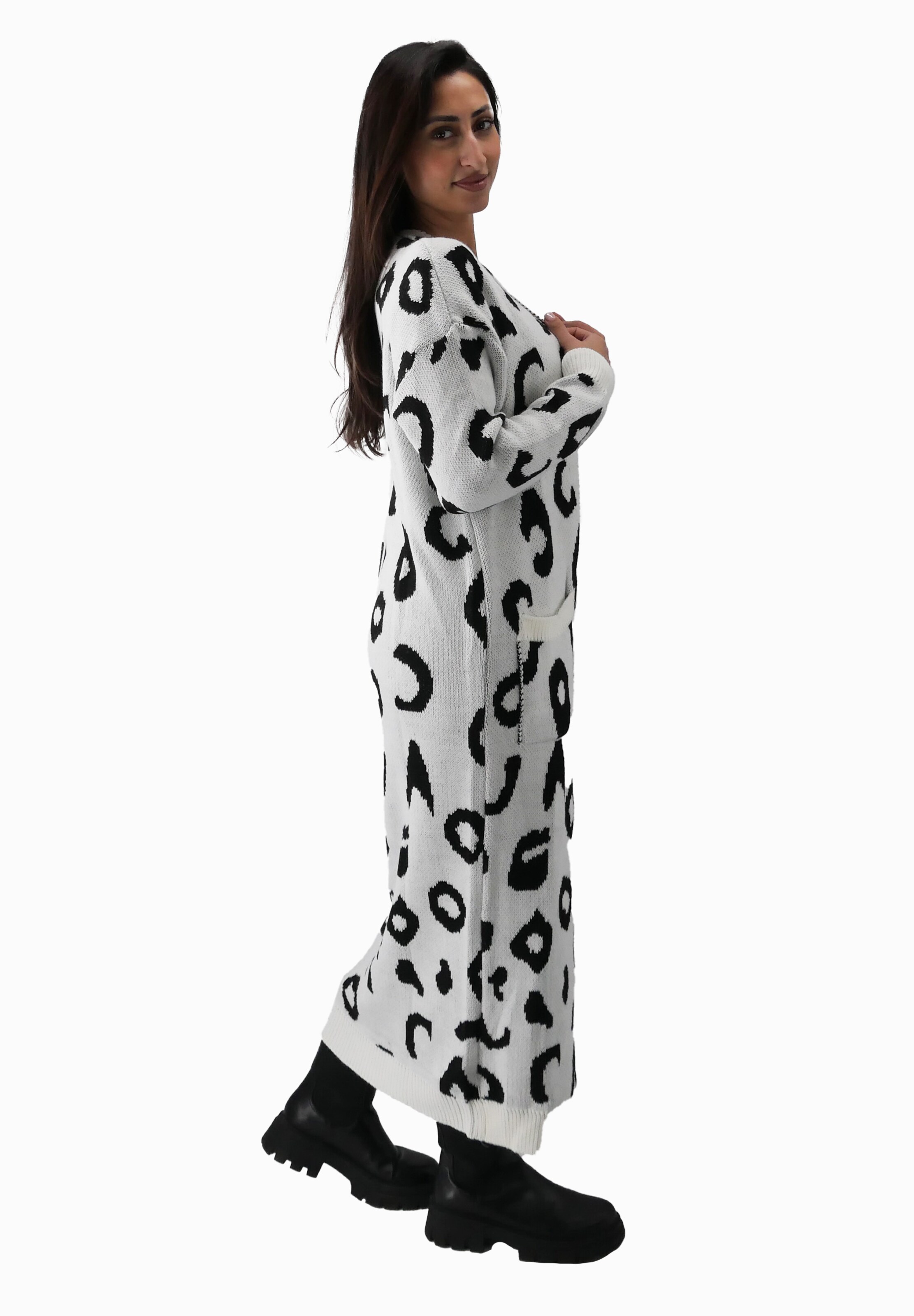 Elara Gebreide mantel in Wit