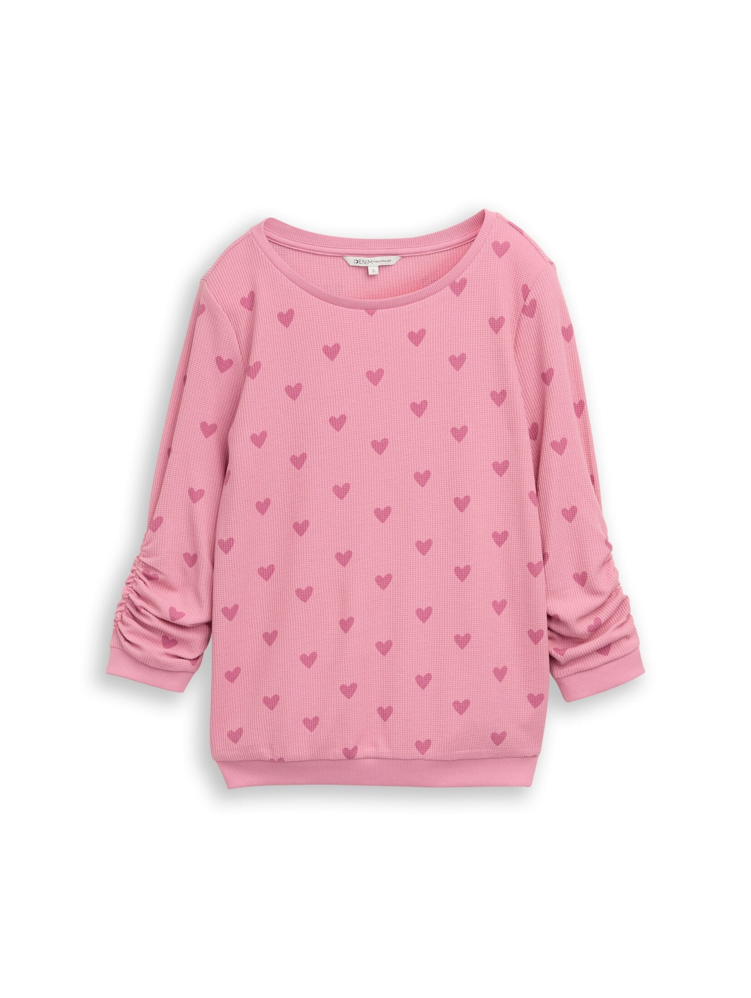Sweat-shirt TOM TAILOR DENIM en rose : devant