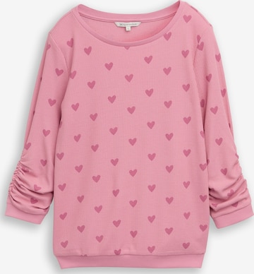 Sweat-shirt TOM TAILOR DENIM en rose : devant