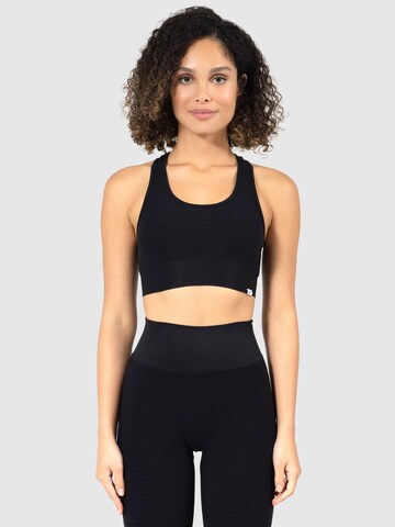 Bustier Soutien-gorge de sport Smilodox en noir : devant