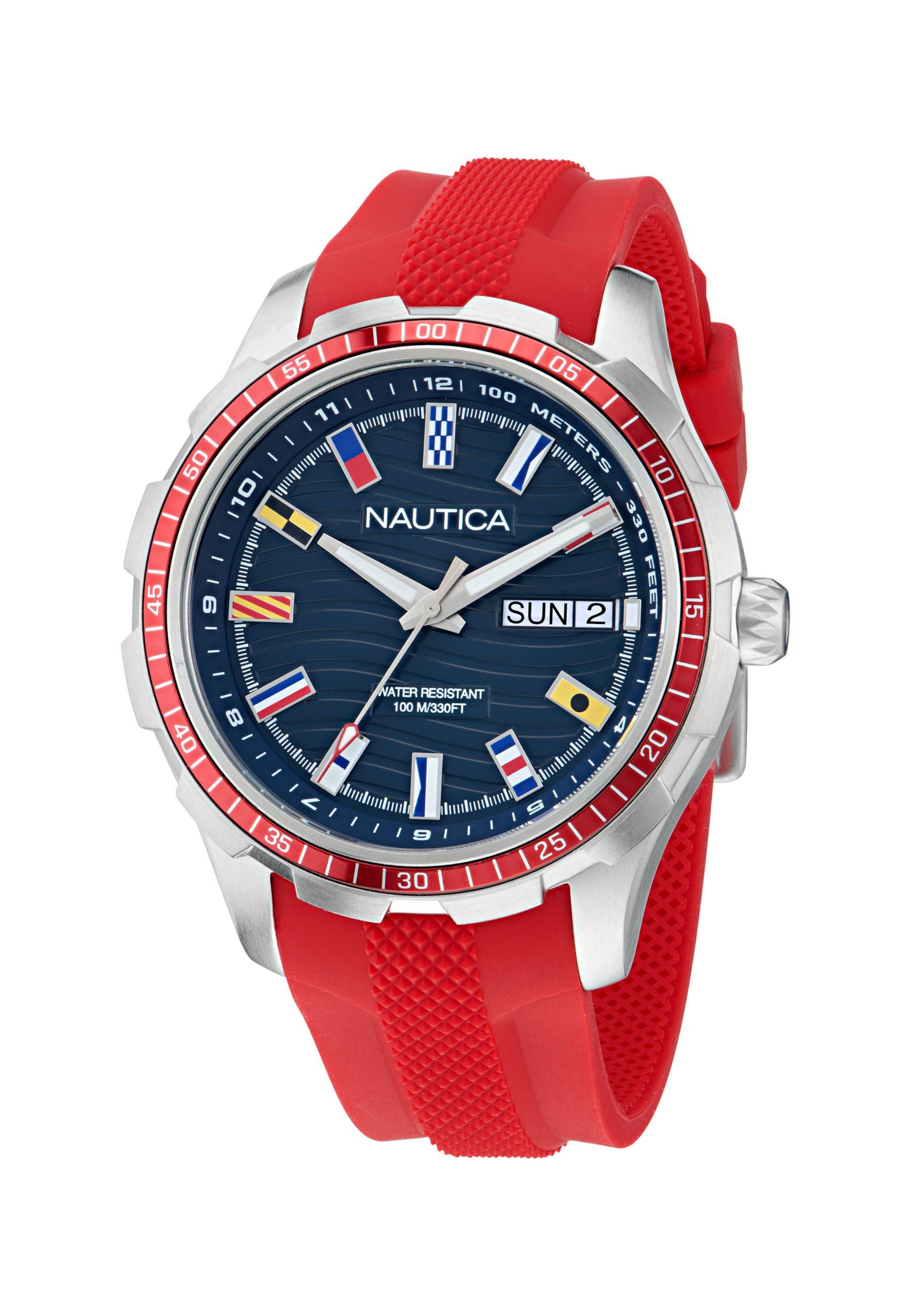 NAUTICA Analog Watch 'NST EVERYDAY' in Red: front