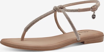 s.Oliver T-Bar Sandals in Beige: front