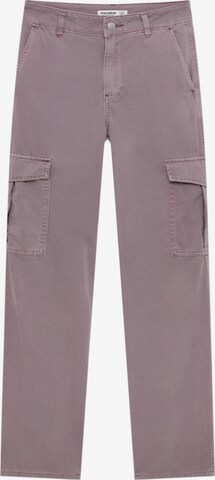 Pull&Bear Zvonové kalhoty Džíny s kapsami – fialová: přední strana
