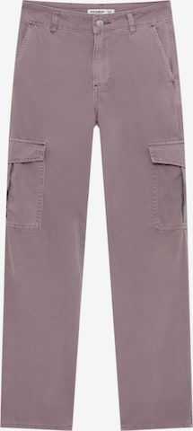 Pull&Bear Široke hlačnice Kargo kavbojke | vijolična barva: sprednja stran