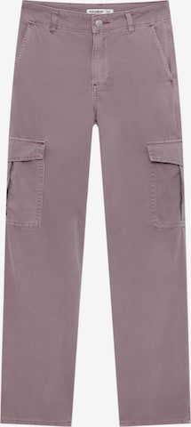 Wide leg Jeans cargo di Pull&Bear in lilla: frontale