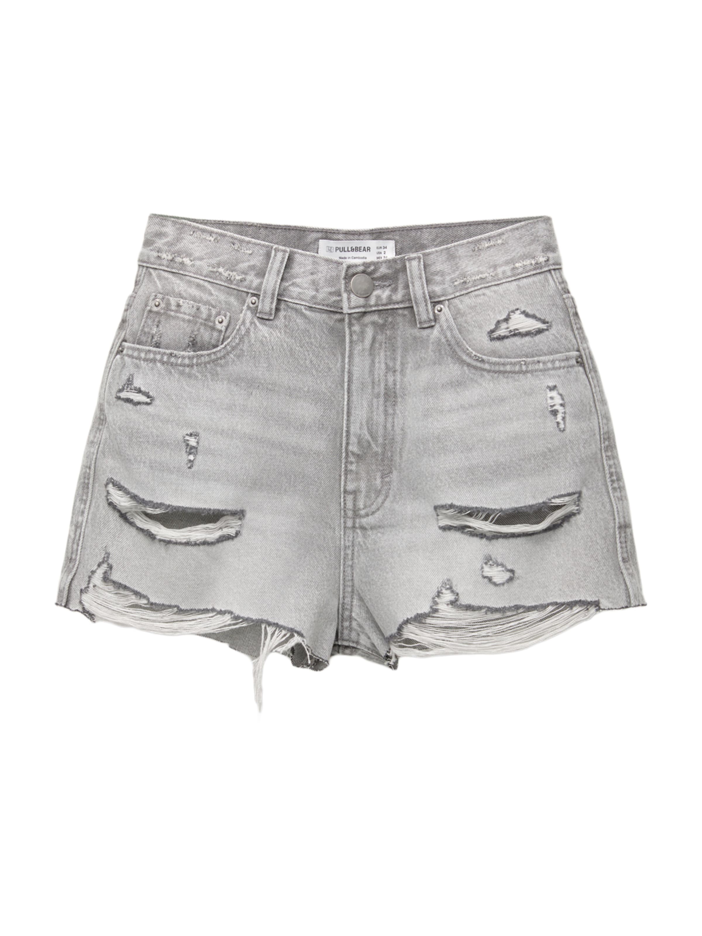 Pull&Bear Дънки в сиво: отпред