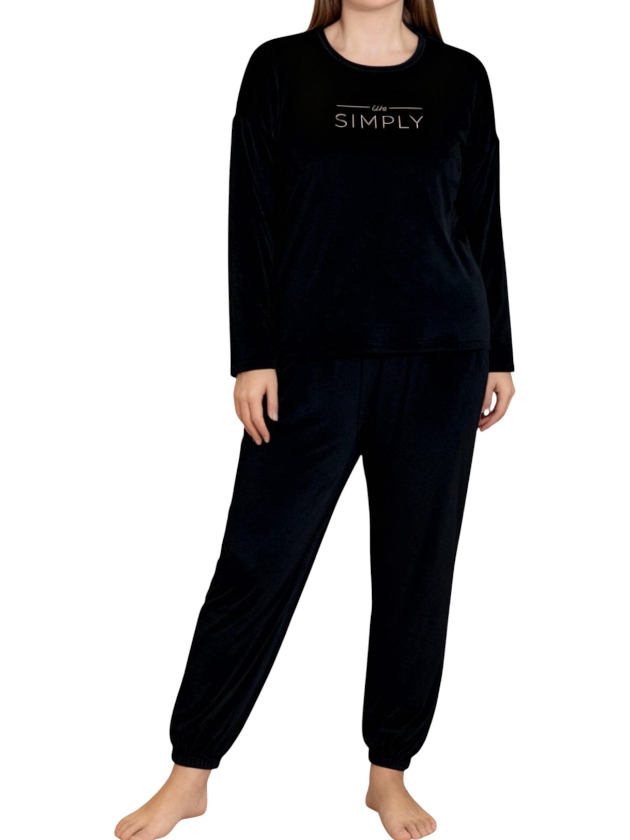 fashionshowcase Pyjama 'VelvetDream' in Zwart