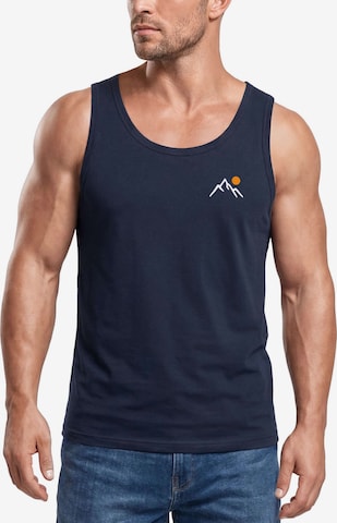 Neverless Shirt 'Mountain Sun' in Blue: front