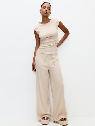 Wide leg Pantaloni di Pull&Bear in beige