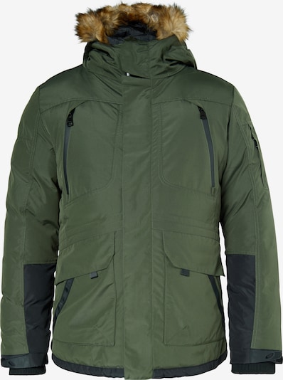 MO Зимняя куртка 'Mimo' в Светло-серый / Оливково-зеленый / Черный, Обзор товара