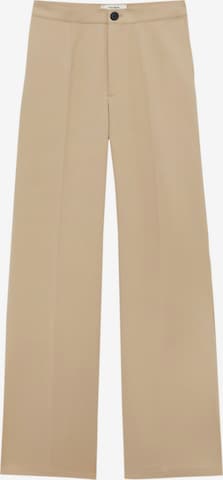 Pull&Bear Trousers with creases in Beige: front