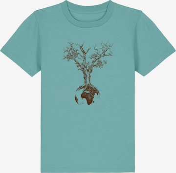 Life-Tree Shirt 'Weltenbaum' in Blau: Vorderseite