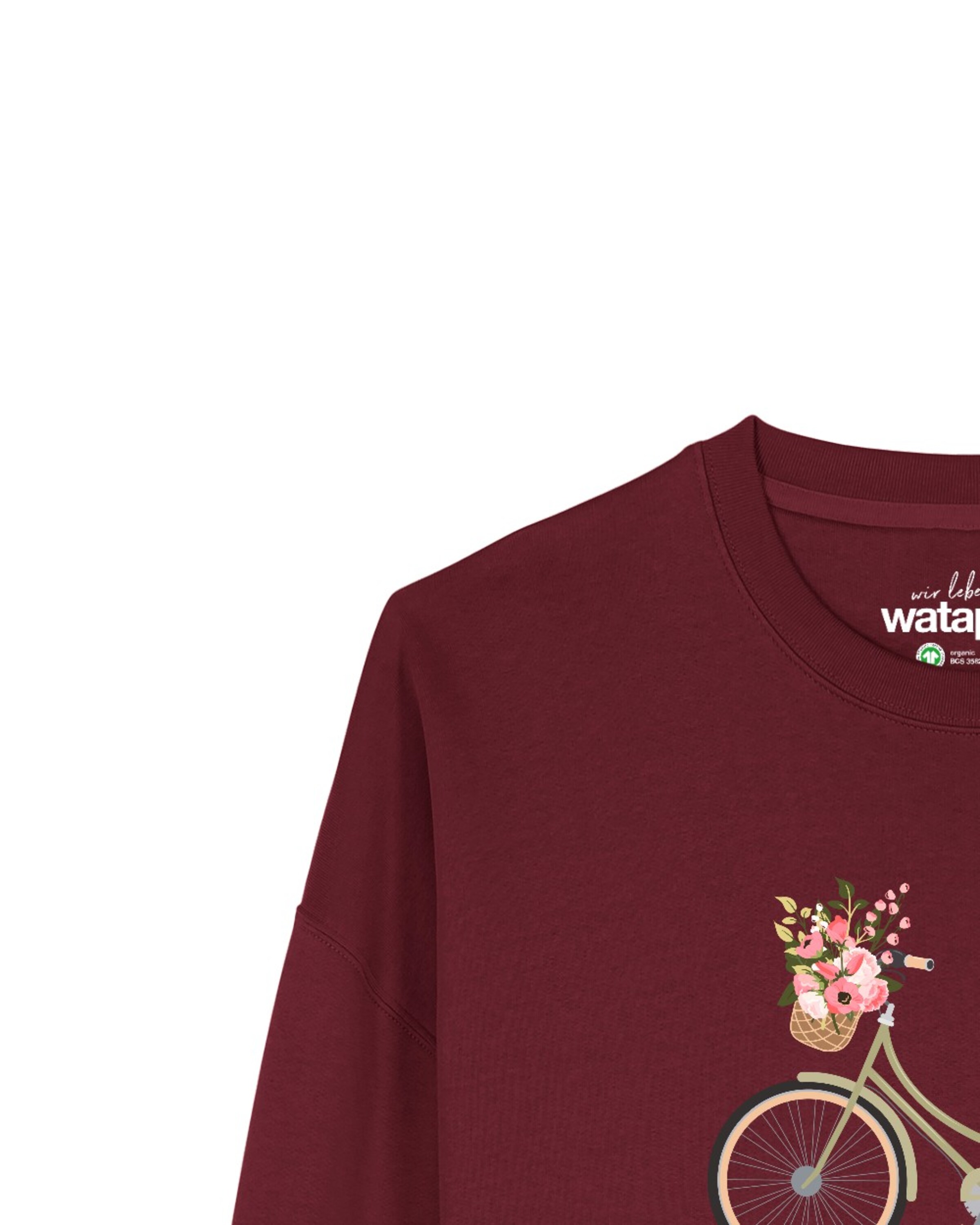 Watapparel Sweatshirt 'Damenfahrrad ' in Rood