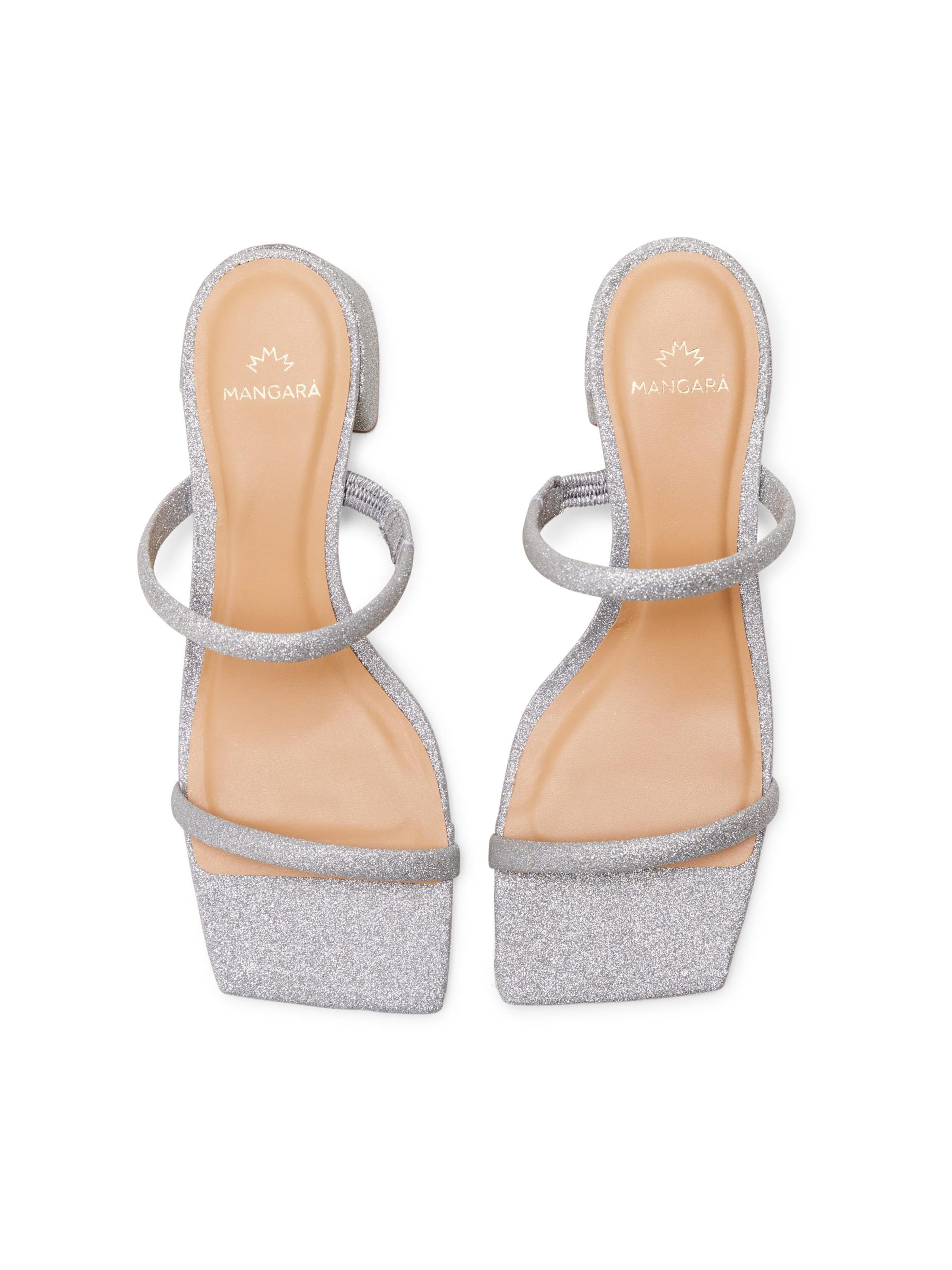 Zoccoletto 'Sandales à Double Bride Pailletées Maiate Mangara — Argenté' di Mangara Atelier in argento
