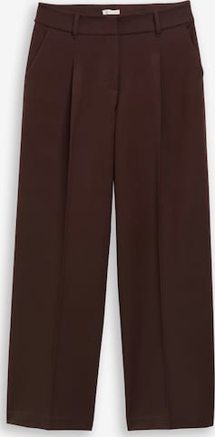TOM TAILOR Wide Leg Laskoshousut 'Lea' värissä ruskea: etupuoli
