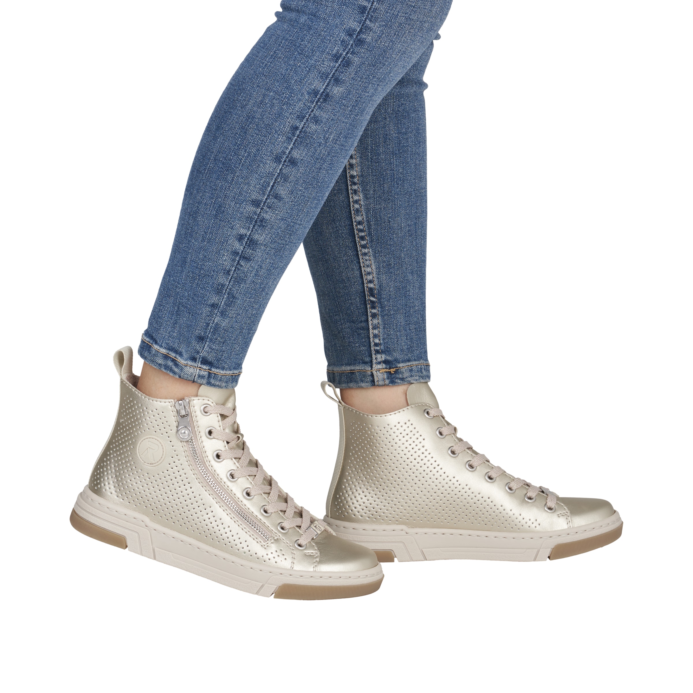 Rieker High-Top Sneakers in Gold