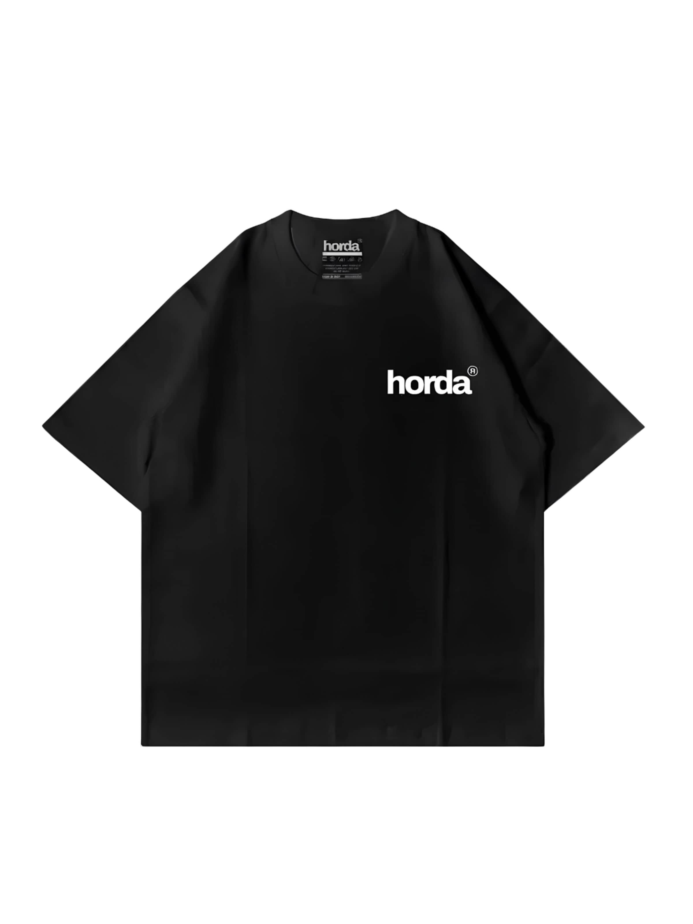 Horda - Camiseta 'T-Shirt oversize cotone Boxy Fit Made in Italy Human Case' en negro: frente