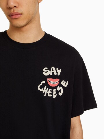Bershka T-Shirt in Schwarz