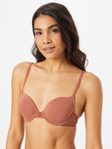 ESPRIT T-shirt Bra in Brown: front