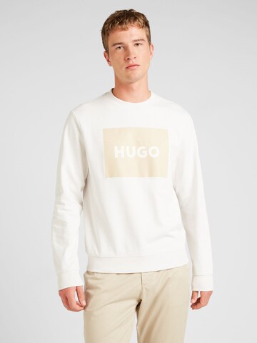 HUGO Sweatshirt 'Duragol222' in Wit: voorkant