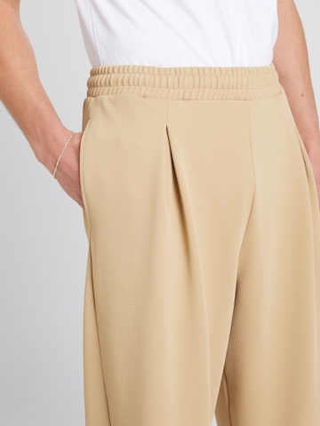 TOPMAN Wide leg Bandplooibroek in Beige