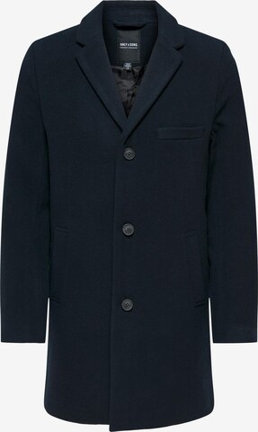 Only & Sons Ανοιξιάτικο και φθινοπωρινό παλτό 'Jaylon' σε μπλε: μπροστά