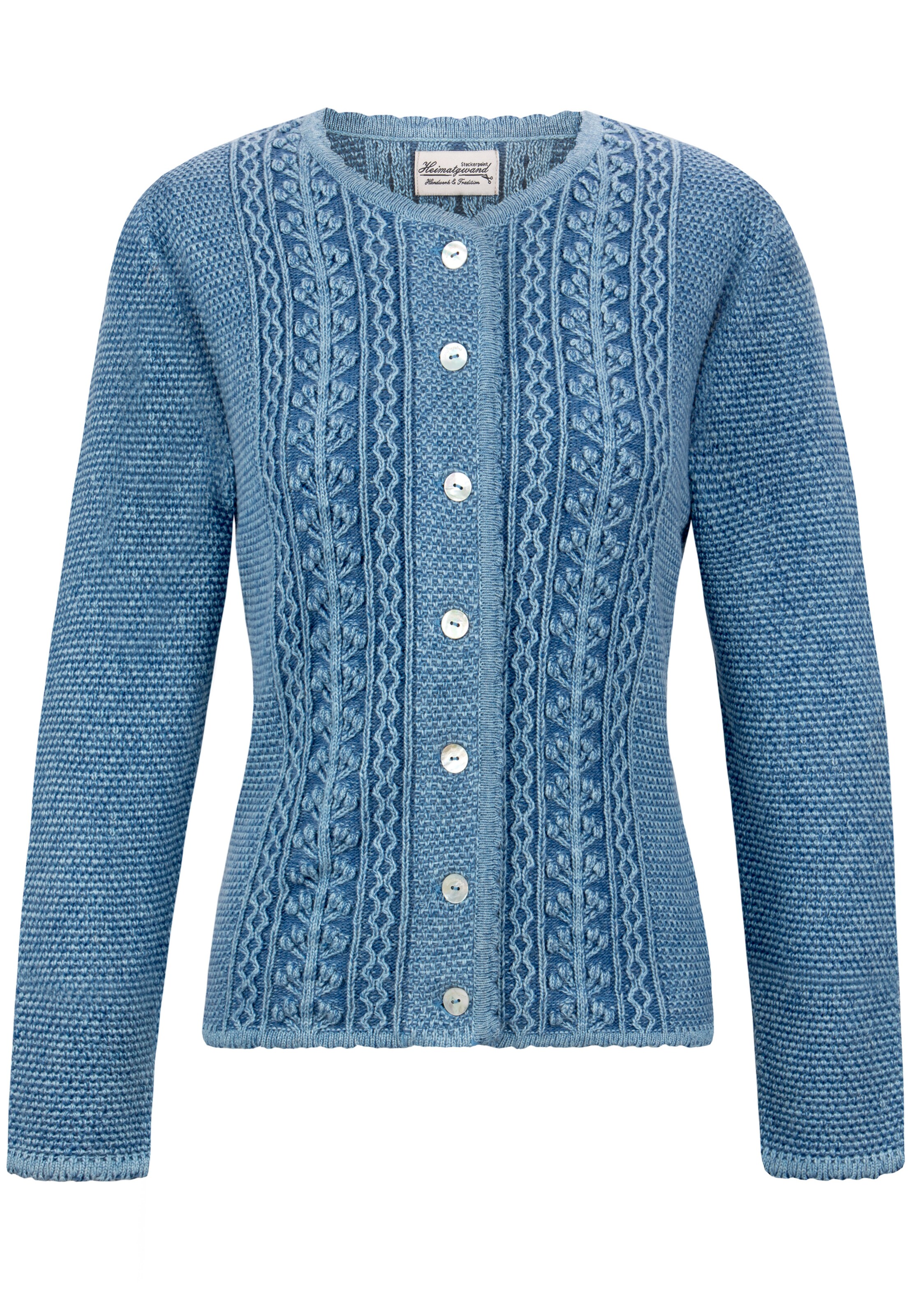 STOCKERPOINT Trachtenstrickjacke 'Mabella' in Blau: Vorderseite