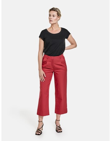 GERRY WEBER Wide leg Pleat-Front Pants in Red